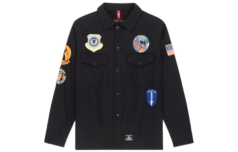 Alpha Industries SS23 Black Flap Pocket Shirt Style Jacket EJD52500C1-BLACK