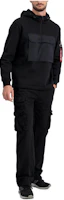 Alpha Industries SS23 Black Solid Color Big Pocket Hoodie for Men MSS52500C1-BLACK Alpha Industries SS23 Black Solid Color Big Pocket Hoodie for Men MSS52500C1-BLACK