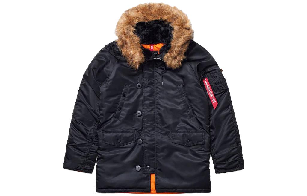 Alpha Industries SS23 Black Solid Color Straight-Cut Hoodie Jacket MJN31211C1-BLACK