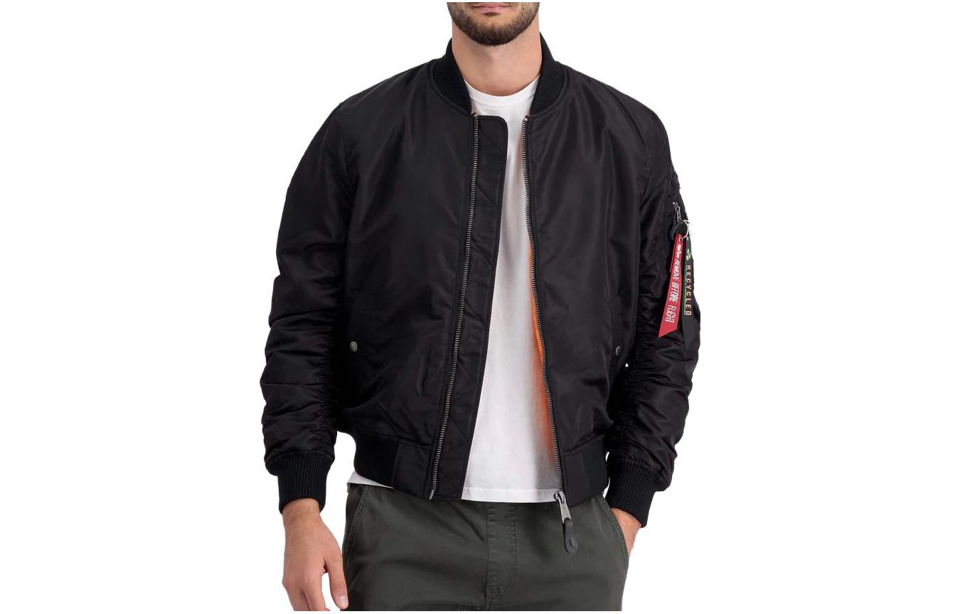 Alpha Industries SS23 Black Solid Zip-Up Long Sleeve Jacket MJM52504C1-BLACK