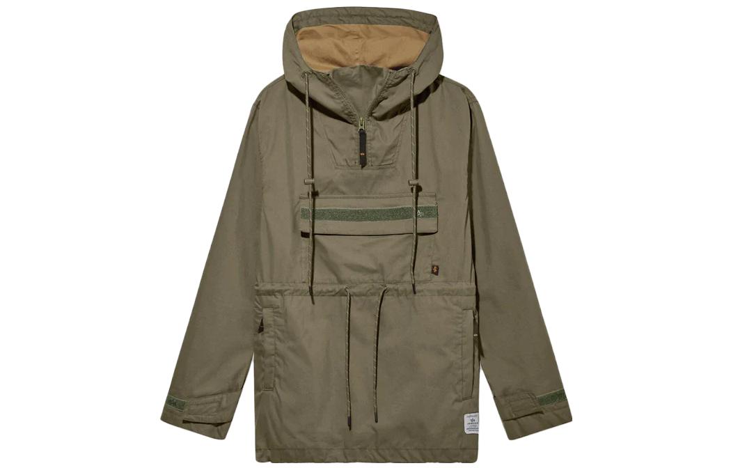 Alpha Industries SS23 Brown Solid Color Pullover Hoodie Jacket - Unisex Camping Style UJC53000C1-GREEN