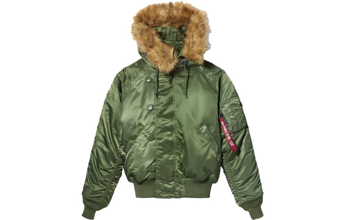 Alpha Industries SS23 Green Solid Color Slim Fit Long Sleeve Jacket MJN30000C1-BLACK-SAGE