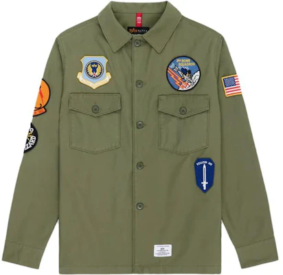 阿尔法工业 SS23 男士绿色多口袋实用工装夹克衬衫 EJD52500C1-OLIVE Buy 阿尔法工业 SS23 男士绿色多口袋实用工装夹克衬衫 EJD52500C1-OLIVE