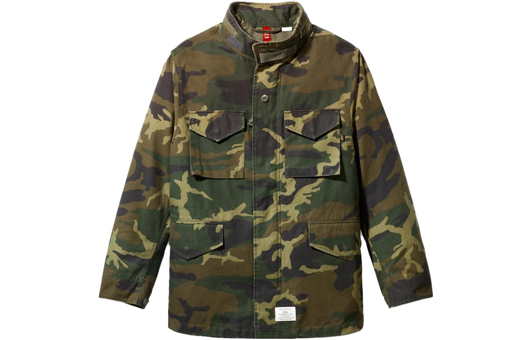 Alpha Industries SS23 Green Zip-Up Collar Jacket MJM51501C1-CAMO
