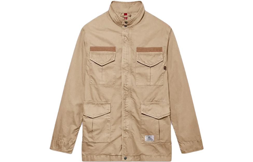 Alpha Industries SS23 Khaki Solid Pocket Long Sleeve Jacket Men MJM52000C1-KHAKI