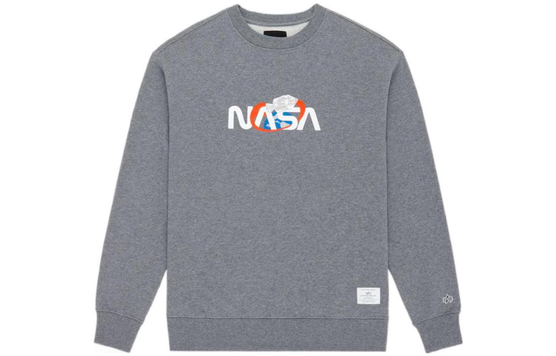 Alpha Industries SS23 Logo Print Crewneck Sweatshirt Unisex Grey ESN52501C1