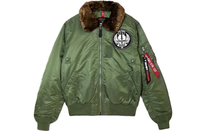 Alpha Industries SS23 Military Green Zip-Up Long Sleeve Jacket CJCC51502C1-BROWNFUR