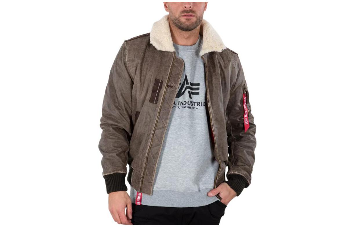 Alpha Industries SS23 Patchwork Zip-Up Jacket Men’s Dark Brown MJI52500C1-VINTAGE-BROWN