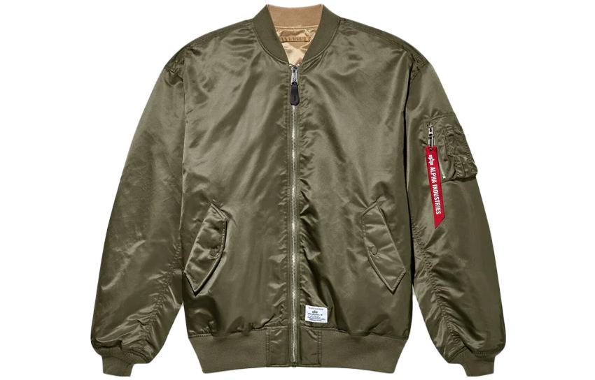 Alpha Industries SS23 Reversible Solid Long Sleeve Zip Jacket - MJL53001C1-GREEN