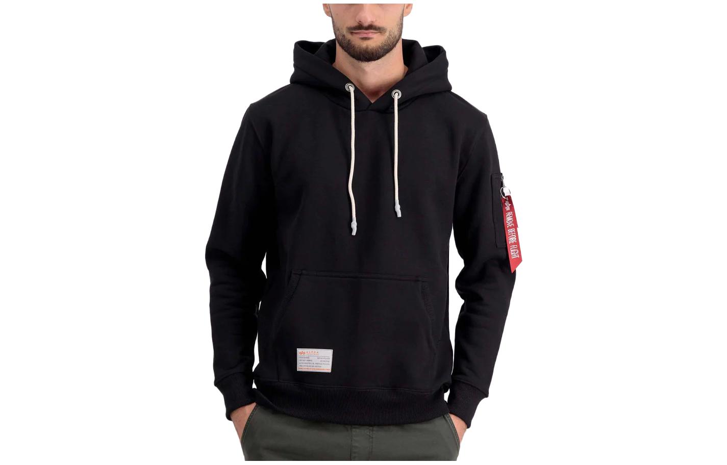 Alpha Industries SS23 Solid Color Pullover Hoodie Black () MSR52500C1-BLACK