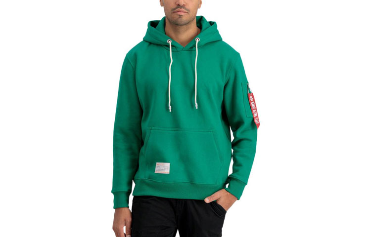Alpha Industries SS23 Solid Green Pullover Hoodie MSR52500C1-GREEN