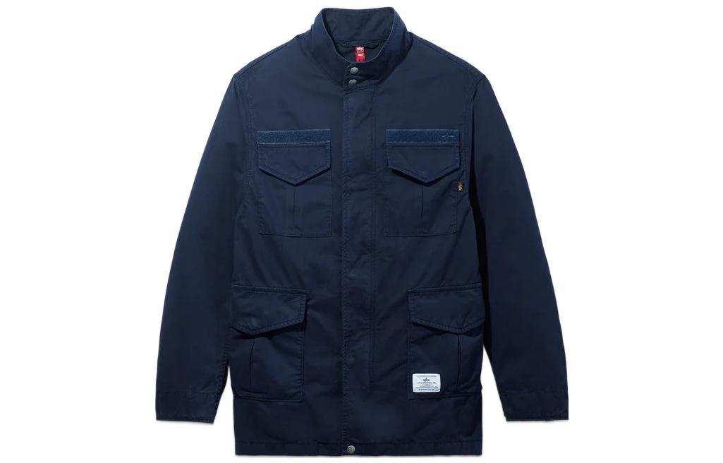 Alpha Industries SS23 Solid Pocket Long-Sleeve Jacket - Navy Blue MJM52000C1-REPLICA-BLUE