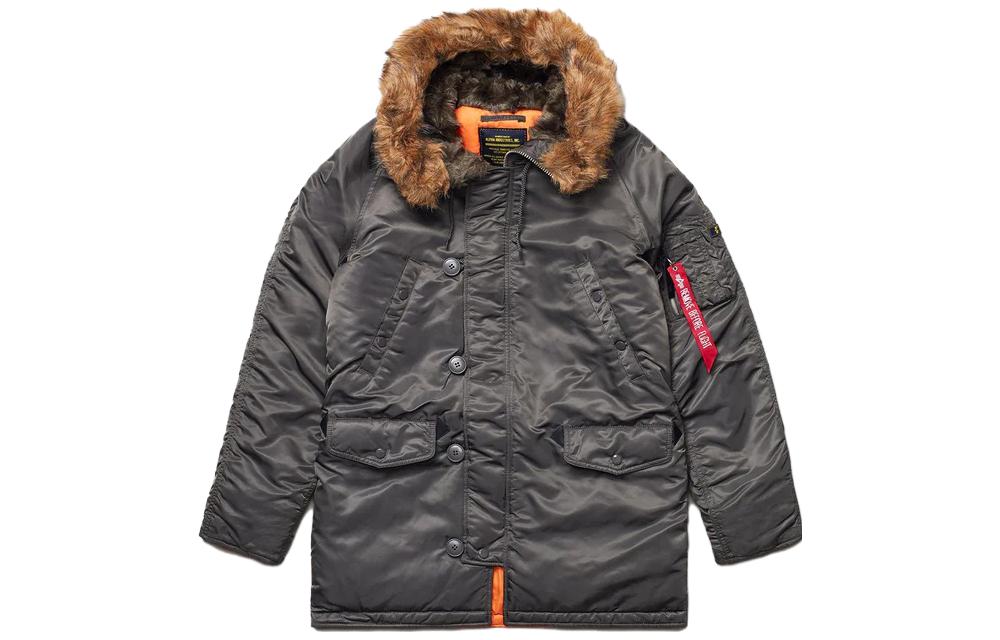 Alpha Industries SS23 Solid Straight Long Sleeve Hooded Jacket Grey MJN31211C1-GREY