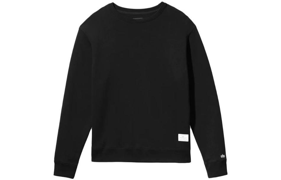 Alpha Industries SS23 Unisex Solid Color Crewneck Sweatshirt BLACK USE51500C1-BLACK