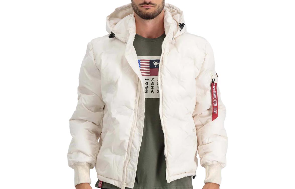 Alpha Industries SS23 White Solid Zip-Up Hoodie Jacket MJH52501C1-WHITE