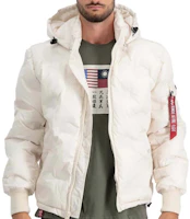 Alpha Industries SS23 White Solid Zip-Up Hoodie Jacket MJH52501C1-WHITE Alpha Industries SS23 White Solid Zip-Up Hoodie Jacket MJH52501C1-WHITE