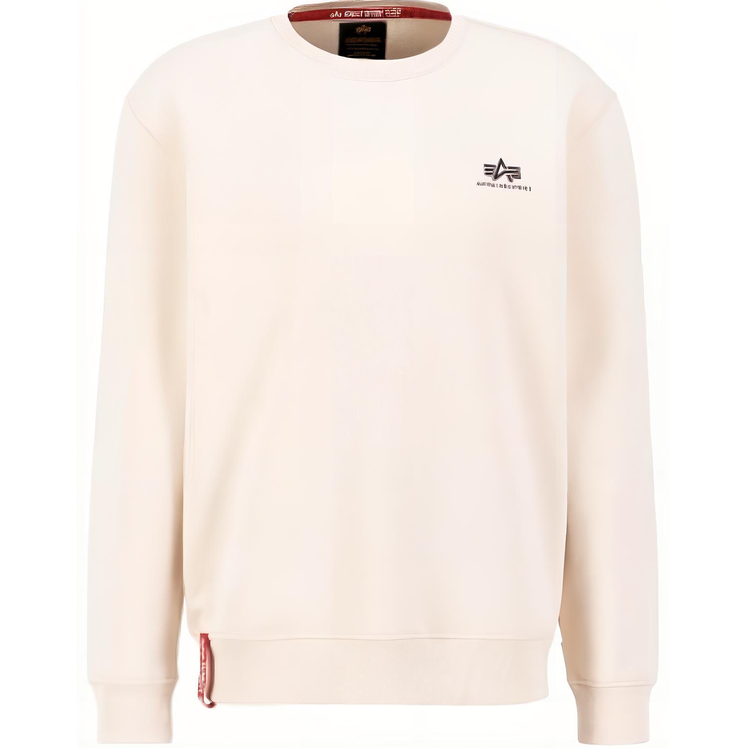 Alpha Industries White Crewneck Logo Print Long Sleeve Sweatshirt 18850509