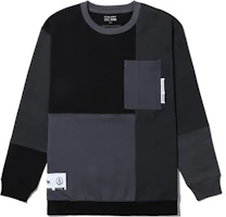 Alpha Industries x izzue Black Patchwork Crewneck Sweatshirt CAI51503C1-BKX Alpha Industries x izzue Black Patchwork Crewneck Sweatshirt CAI51503C1-BKX