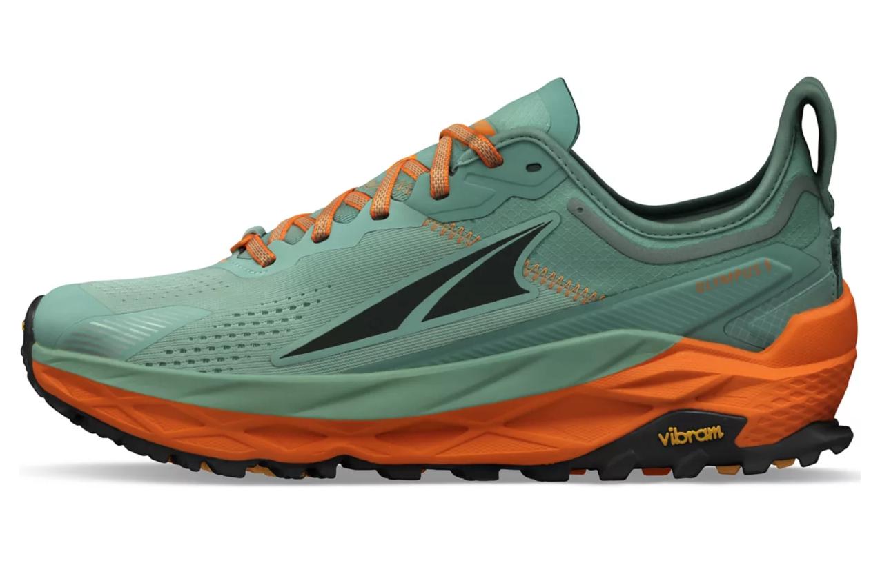 Altra Olympus 5 Trail Running Shoes Green Orange - Breathable & Lightweight AL0A7R6P280