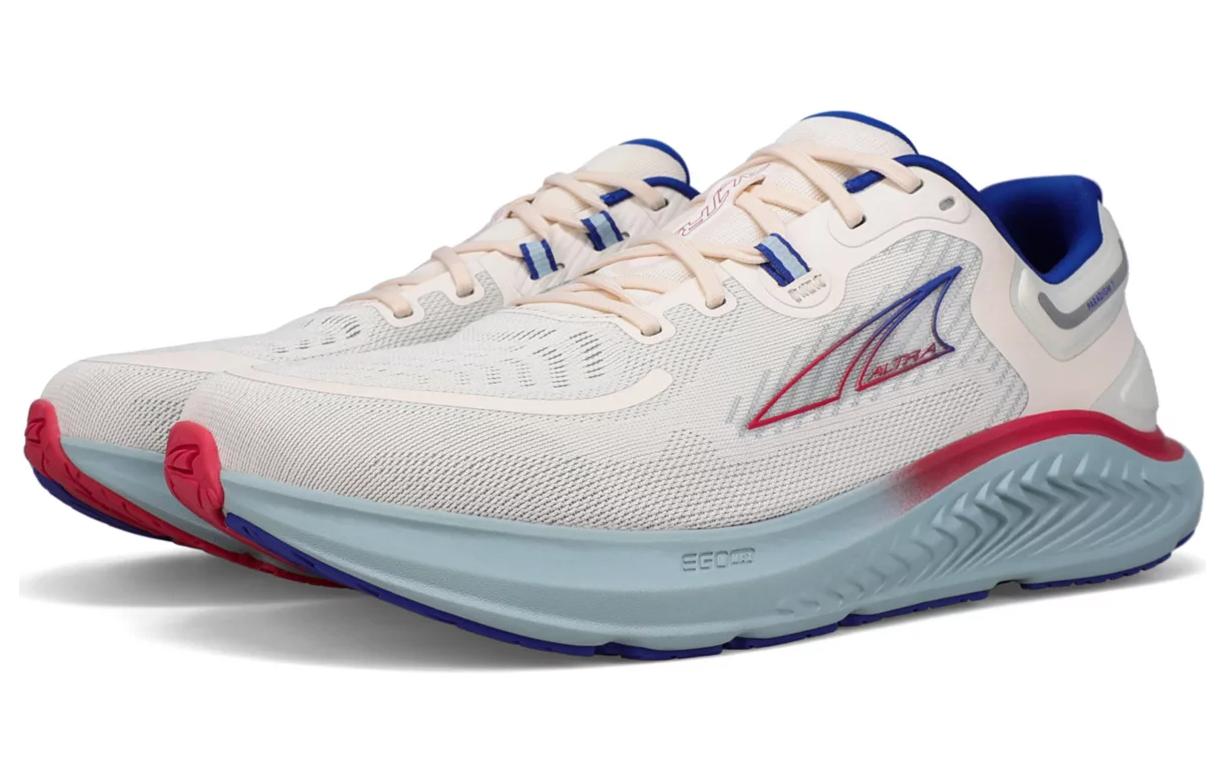 Lookbook Altra Paradigm 7 Weiß Rot Blau Gedämpfte Atmungsaktive Laufschuhe AL0A82C5140