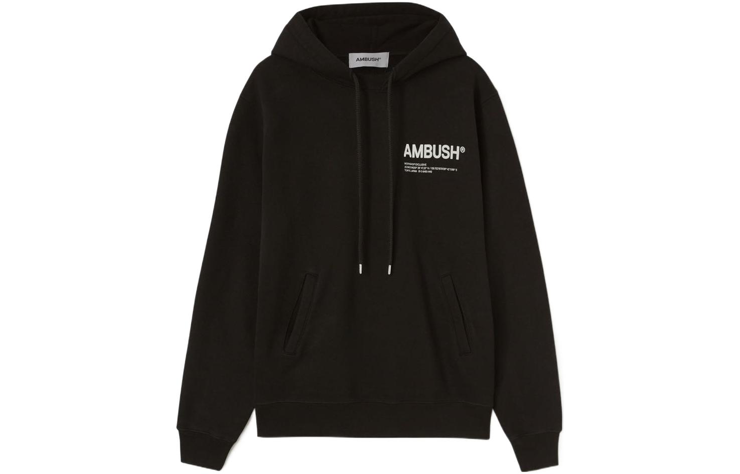 Order AMBUSH Sudadera Negra con Diseño de Logotipo de Letras. BMBB012S22FLE0011002
