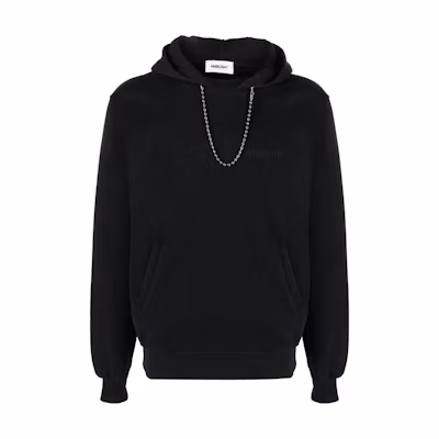 AMBUSH Black Hoodie with Solid Color and Embroidered Lettering BMBB027F23FLE0011010