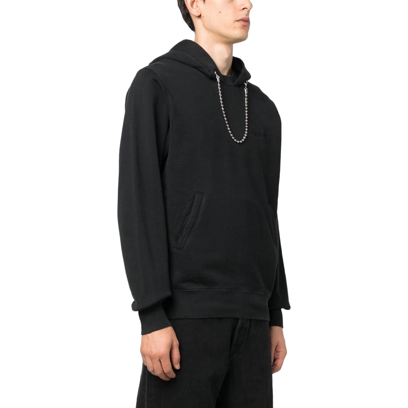 Shop AMBUSH Sudadera Negra con Color Sólido y Bordado de Letras. BMBB027F23FLE0011010