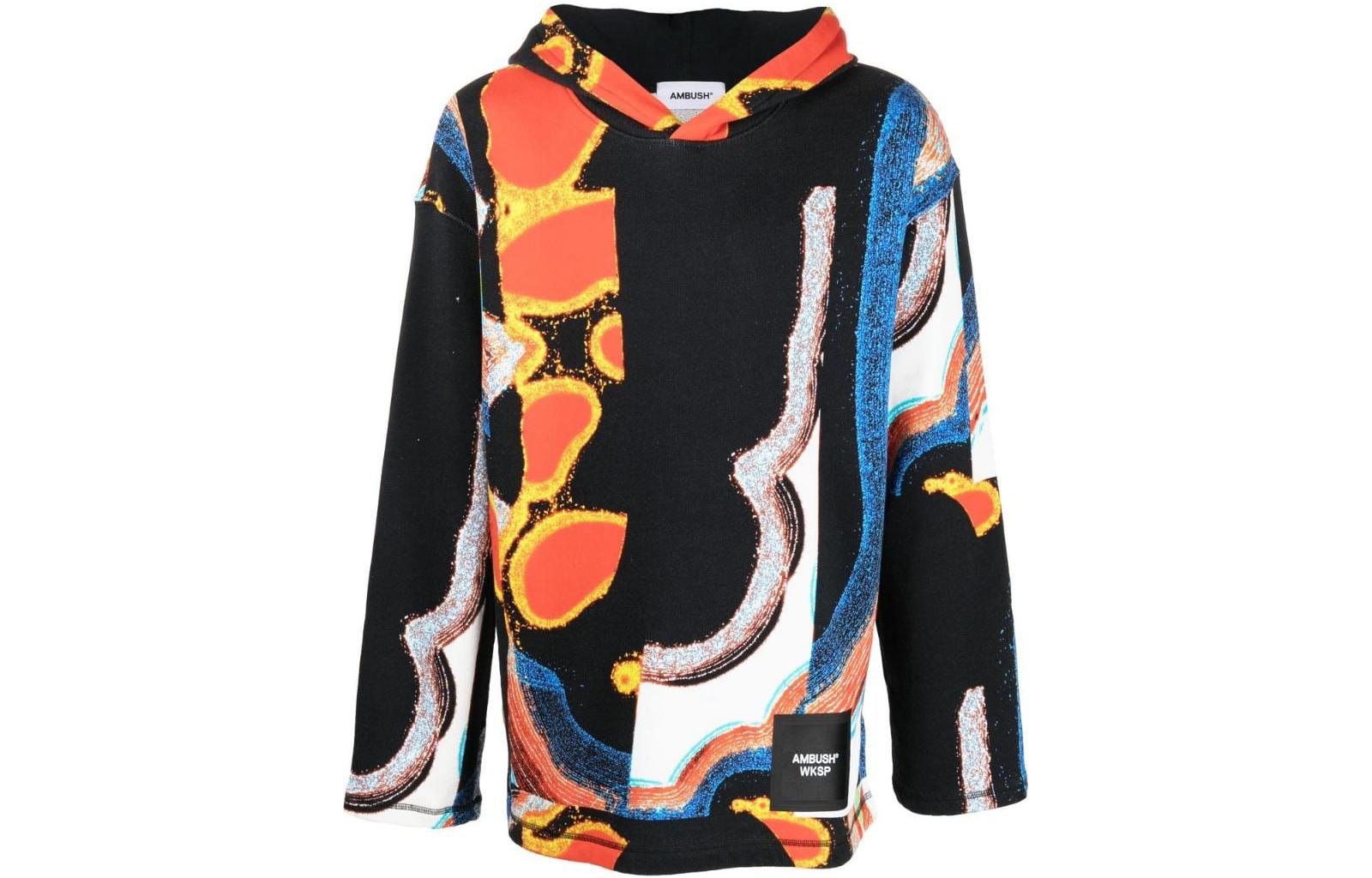 Ambush Abstract Print Hoodie Multicolor Mens Classic Pullover BMBB015F22FLE00184108410