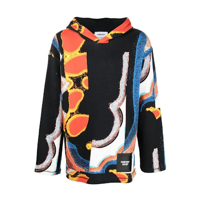 Ambush Abstract Print Hoodie Multicolor Mens Classic Pullover BMBB015F22FLE00184108410