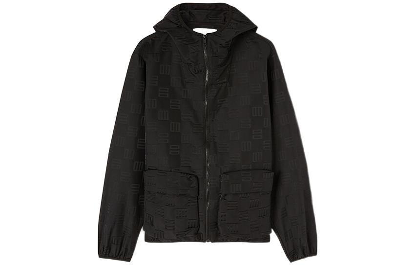 Ambush All-Over Logo Jacquard Hoodie Jacket Unisex Black BMEB011F22FAB002