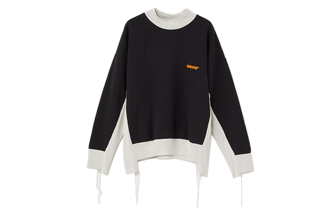 Ambush Asymmetric Colorblock Pullover Sweatshirt Black 15380088