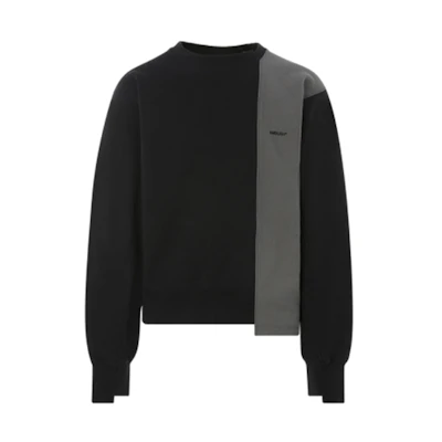 Ambush Asymmetrical Sleeve Colorblock Crewneck Pullover Sweatshirt BMBA003F20FAB001