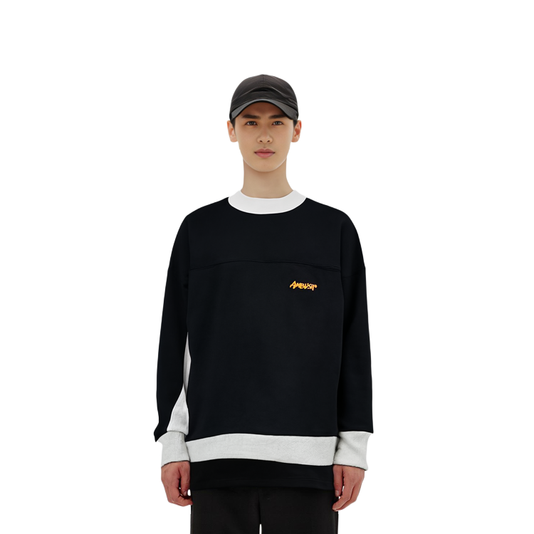 Sizing AMBUSH 黑色字母对比拼接圆领卫衣 BMBA002-F20FLE001-4662