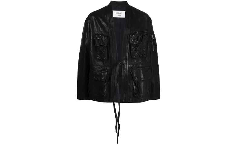 Ambush Black Solid Multi-Pocket Drawstring Closure Jacket BMYE003F21DEN0031200
