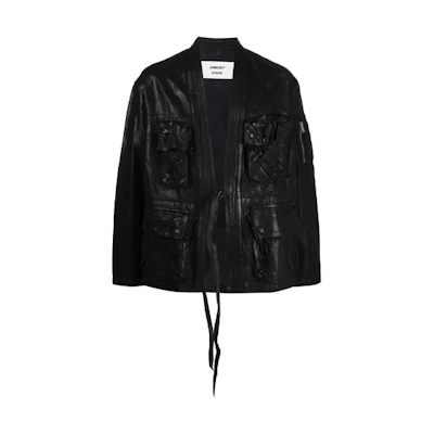 Ambush Black Solid Multi-Pocket Drawstring Closure Jacket BMYE003F21DEN0031200