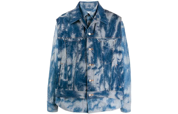 Order AMBUSH Chaqueta Vaquera Unisex Azul Lavado Tie-Dye en Capas BMYE002F20DEN00247004700