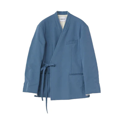 Ambush Blue Distressed Hem Blazer Jacket 15380219