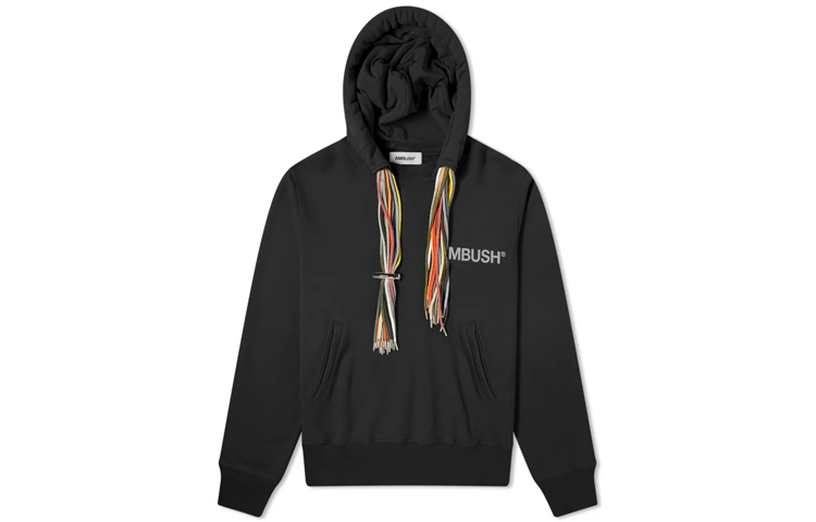 AMBUSH Braided Drawstring Hoodie Unisex Black (Fall Collection) 12111845