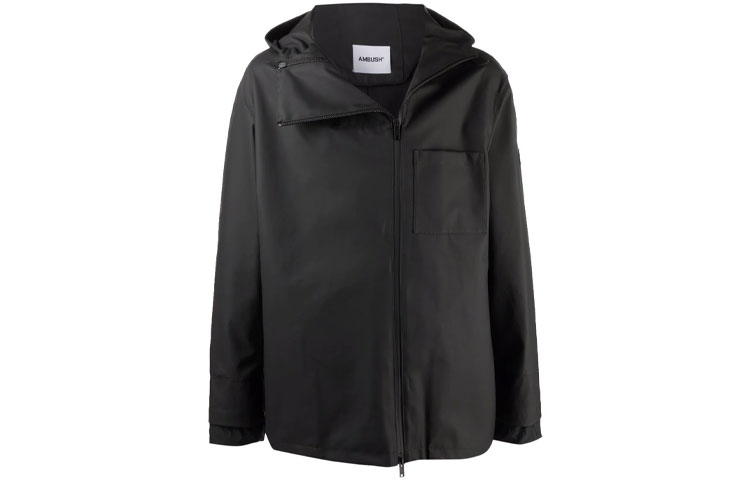 Ambush Coated Zipper Jacket Black Outerwear BMEB002F21FAB0011010