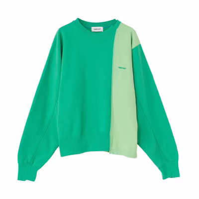 AMBUSH Colorblock Asymmetric Pullover Hoodie Green 15380094