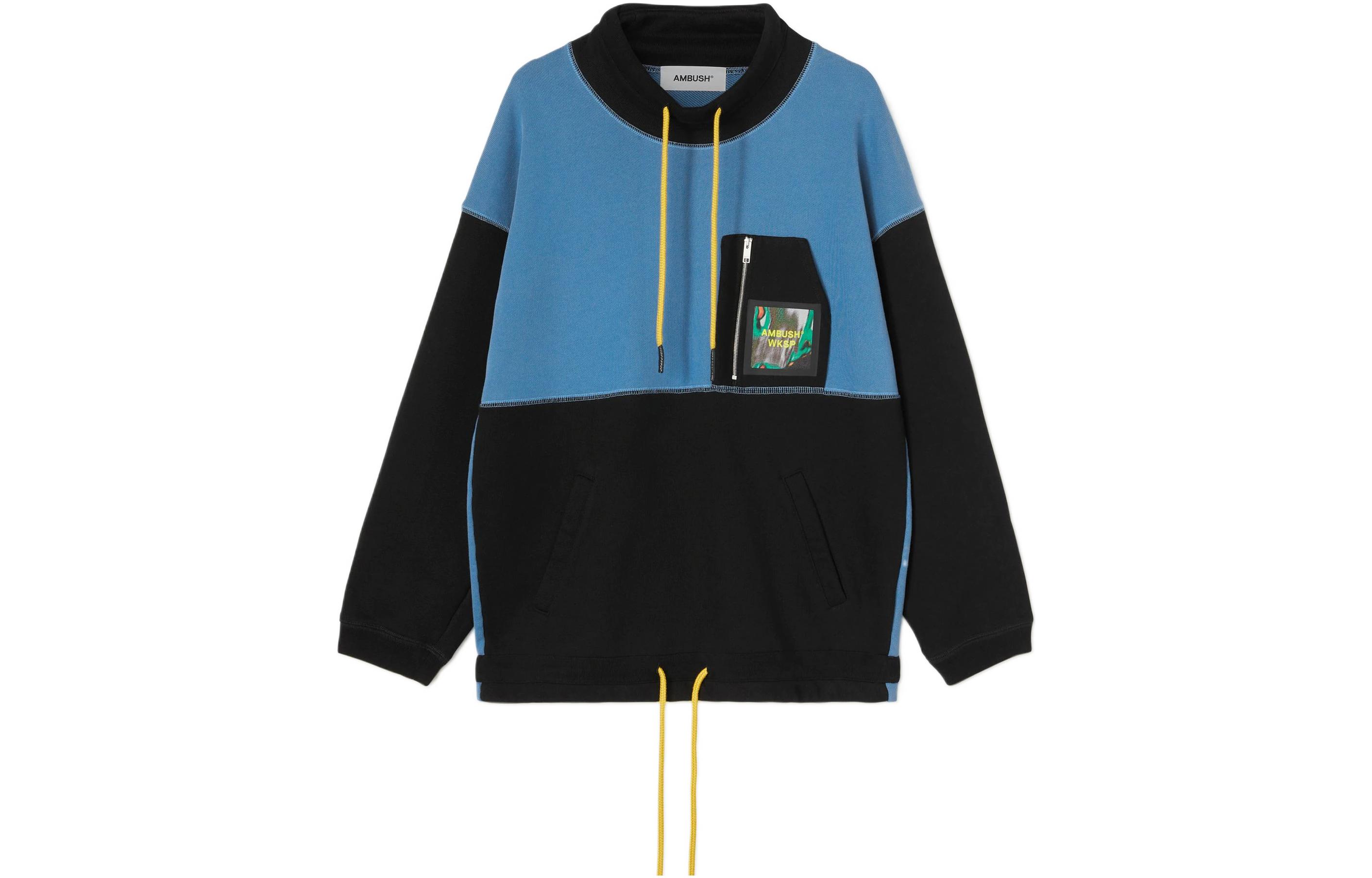 Ambush Colorblock Half-Turtleneck Pullover Sweatshirt Blue (Men) BMBA009S22FAB0011084