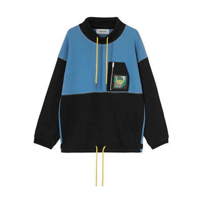 Ambush Colorblock Half-Turtleneck Pullover Sweatshirt Blue (Men) BMBA009S22FAB0011084