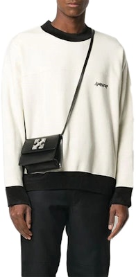 AMBUSH コントラスト レター クルーネック スウェットシャツ ホワイト BMBA002-F20FLE001-0210 Shop AMBUSH コントラスト レター クルーネック スウェットシャツ ホワイト BMBA002-F20FLE001-0210