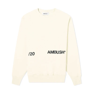 AMBUSH Cream Crewneck Sweatshirt with Waist Logo 12112067
