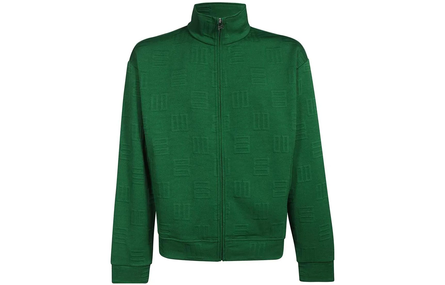 Ambush Embossed Logo Zip-Up Sweatshirt Green Long Sleeve BMBE001F22FAB0025555