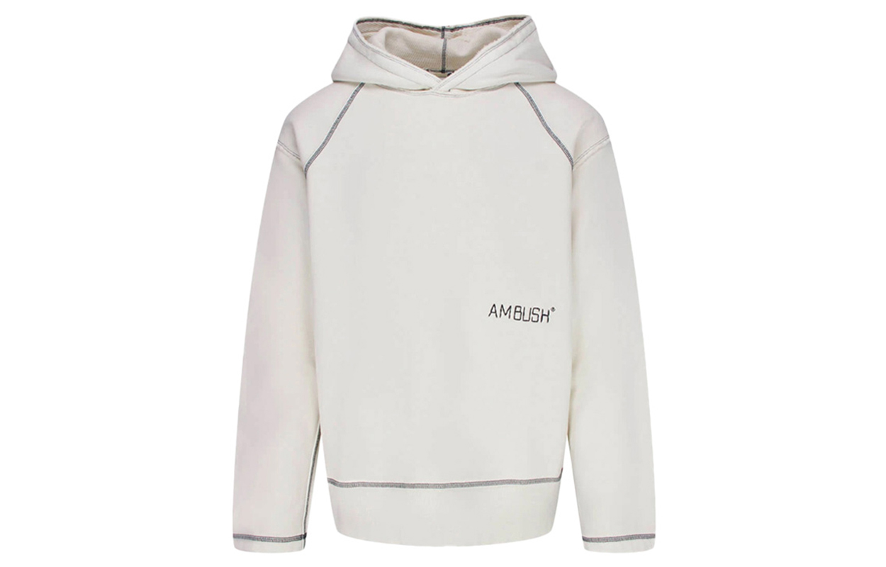 AMBUSH Embroidered Hoodie White BMBB001-F20FLE001-0202