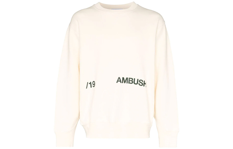 Ambush FW19 Crewneck Pullover Sweatshirt White Unisex Letter Design 12111841白