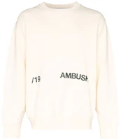 Ambush FW19 Crewneck Pullover Sweatshirt White Unisex Letter Design 12111841白 Ambush FW19 Crewneck Pullover Sweatshirt White Unisex Letter Design 12111841白