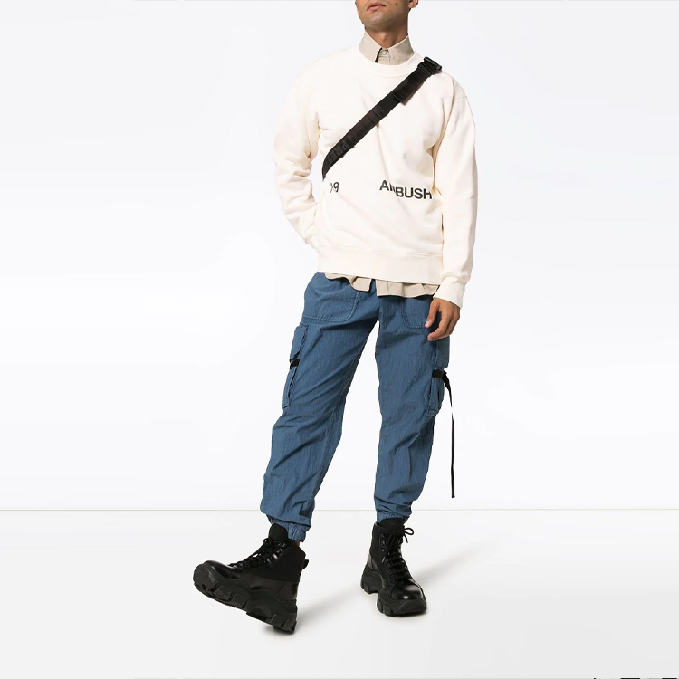 Purchase Ambush FW19 白色字母設計經典款中性圓領長袖上衣 12111841白