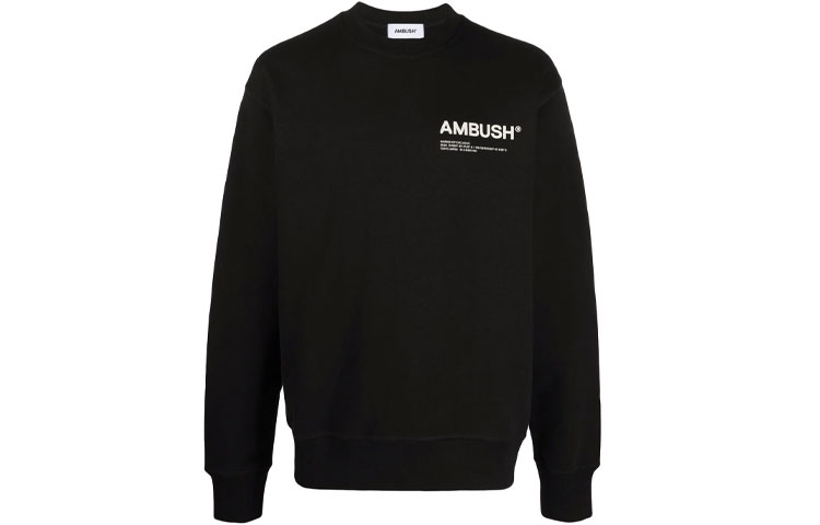 Ambush FW21 Black Logo Lettering Long Sleeve Sweatshirt BMBA021F21FLE0011001